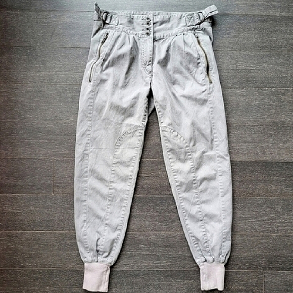 French Connection Denim Button Zipped Carrot Pants Joggers